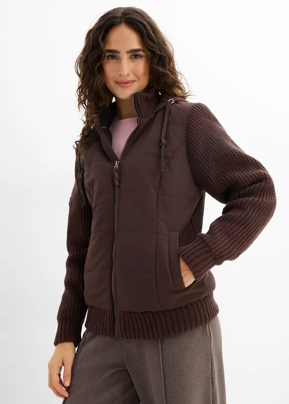 Übergangsjacke in braun von vorne (im Anschnitt) - bonprix