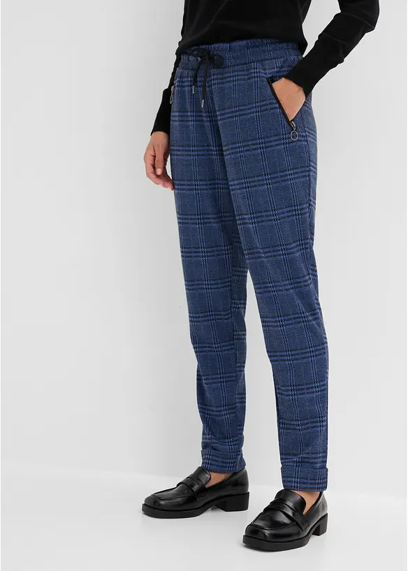 Schlupfhose aus Jacquard in blau von vorne - bonprix
