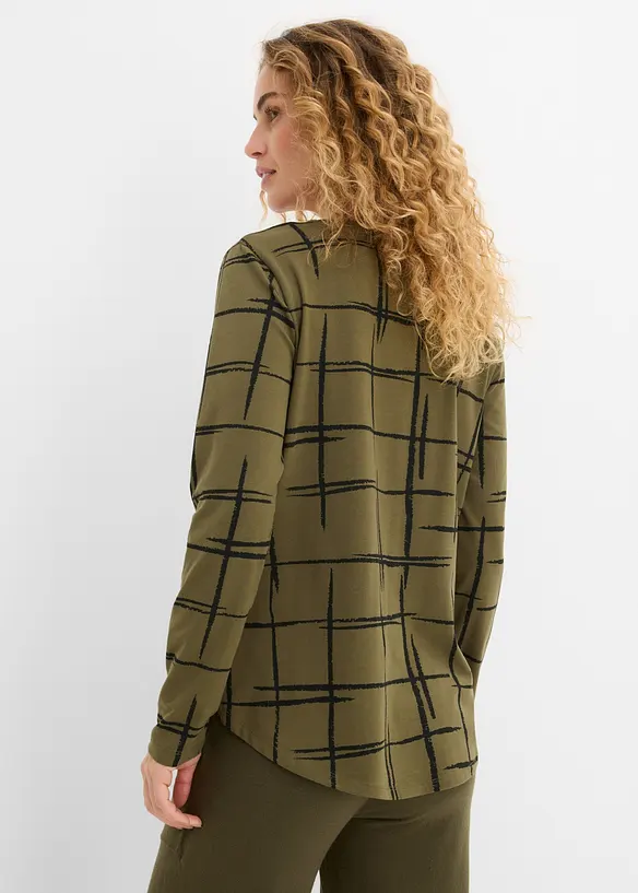 Longshirt in grün von hinten (im Anschnitt) - bonprix