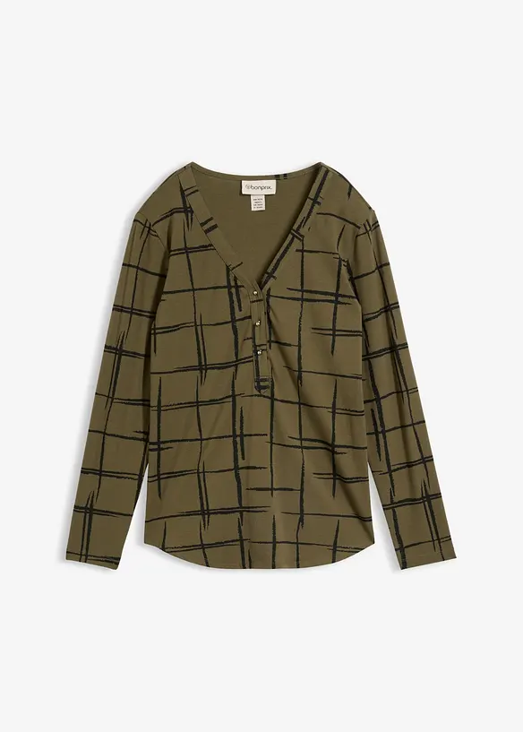 Longshirt in grün von vorne - bonprix