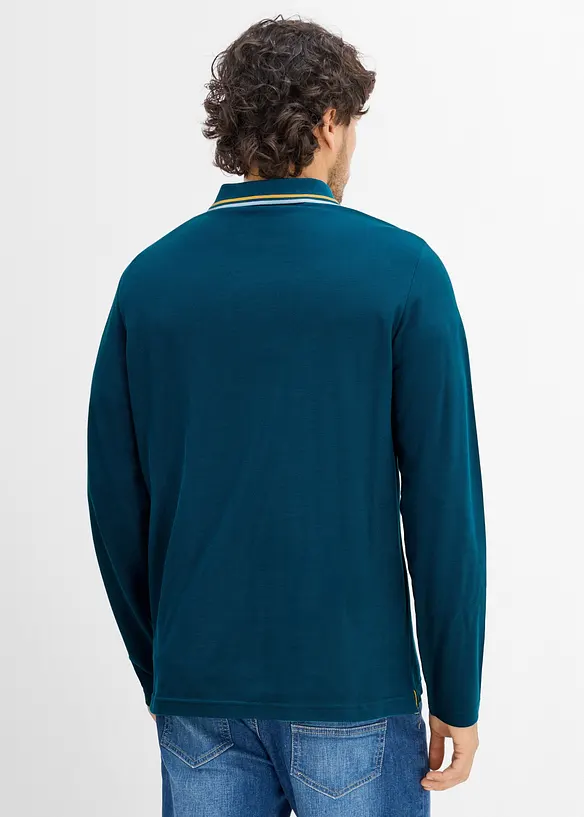Poloshirt aus reiner Bio-Baumwolle (2er Pack) in petrol von hinten (im Anschnitt) - bonprix