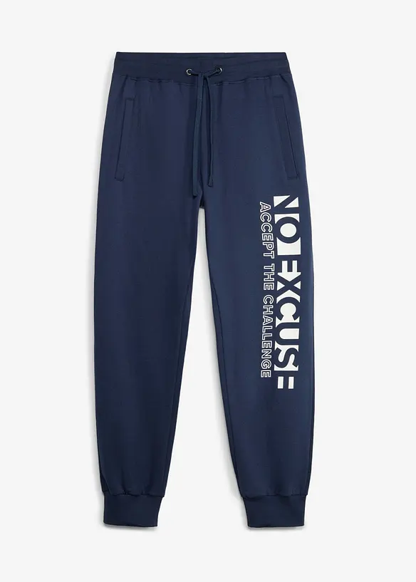 Jogginghose aus reiner Baumwolle in blau von vorne - bonprix