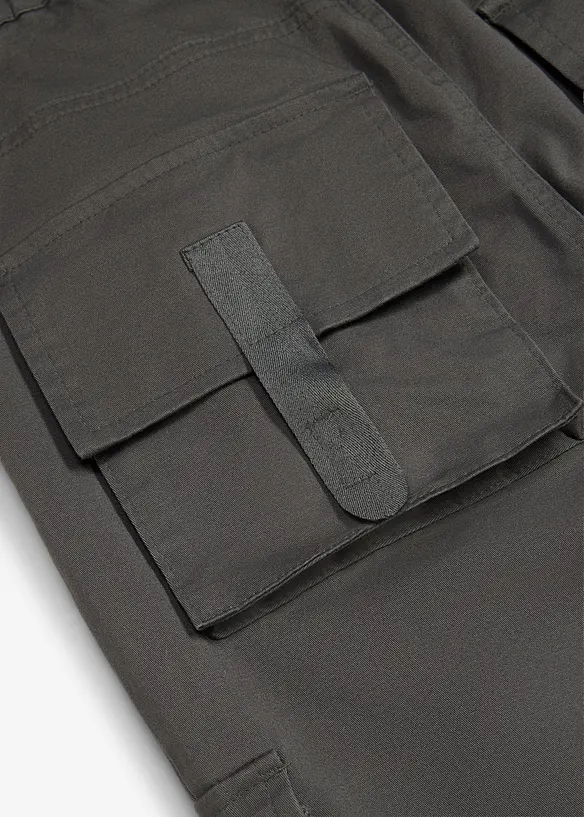 Regular Fit Stretch-Cargo-Schlupfhose mit praktischen Taschen in grau - bonprix