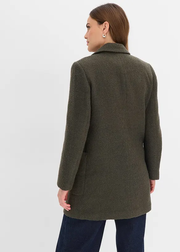 Kurzmantel in Wolloptik in grün von hinten (Totalaufnahme) - bonprix