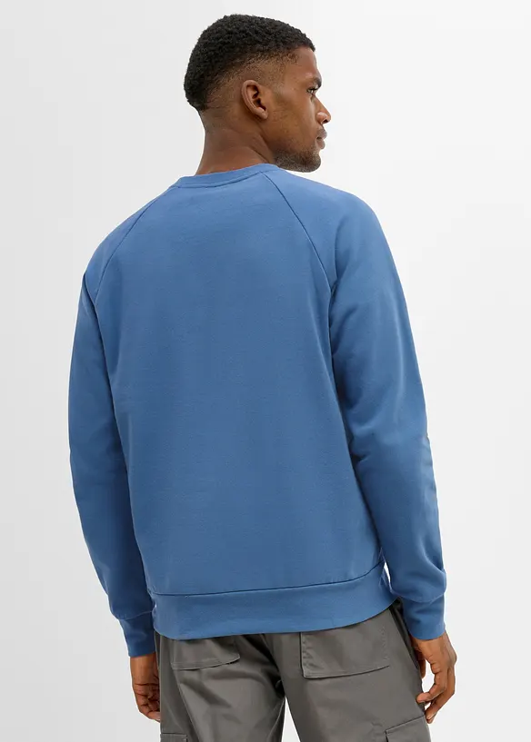 Sweatshirt in Regular Fit in blau von hinten (im Anschnitt) - bonprix