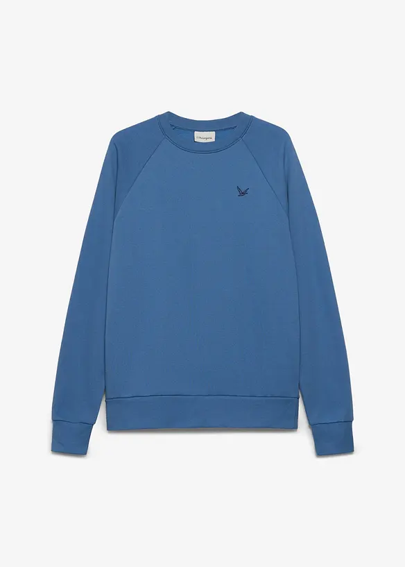 Sweatshirt in Regular Fit in blau von vorne - bonprix