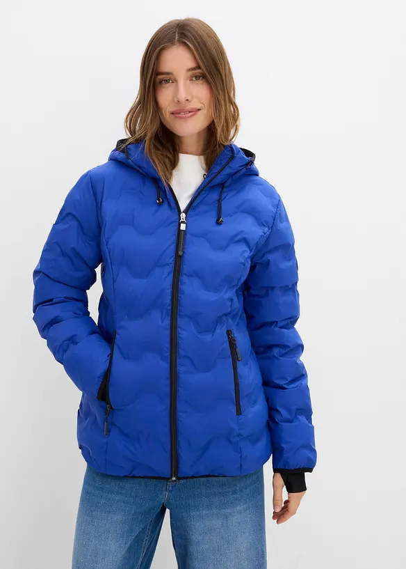 wasserabweisende, ultraleichte Funktions-Jacke in blau von vorne (im Anschnitt) - bonprix