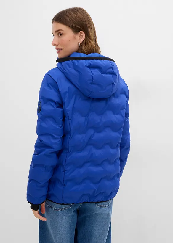 wasserabweisende, ultraleichte Funktions-Jacke in blau von hinten (im Anschnitt) - bonprix