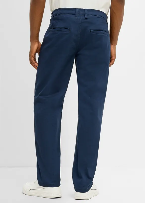 Relaxed Fit Stretch-Chinohose, Straight in blau von hinten - bonprix