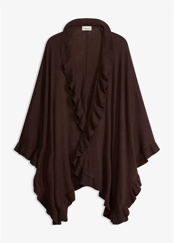 Poncho mit Kaschmiranteil in braun von vorne - bonprix