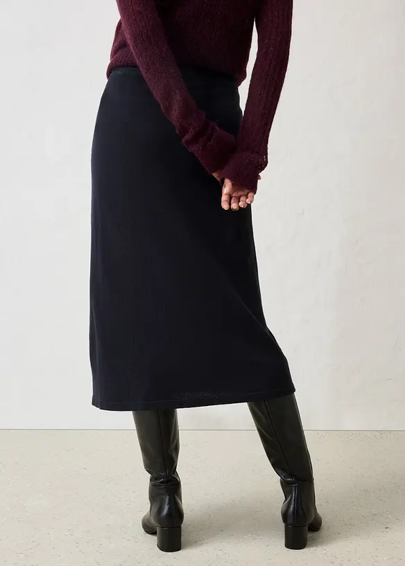 Strickrock aus weichem Woll-Mix in schwarz von hinten - bonprix Strickrock aus weichem Woll-Mix in schwarz von hinten - bonprix