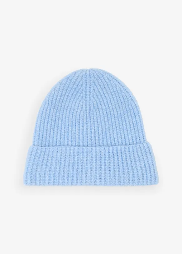 Wollmütze mit Alpaka in blau von vorne - bonprix