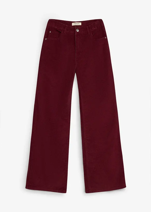 Komfortable Cordhose Loose fit in rot von vorne - bonprix