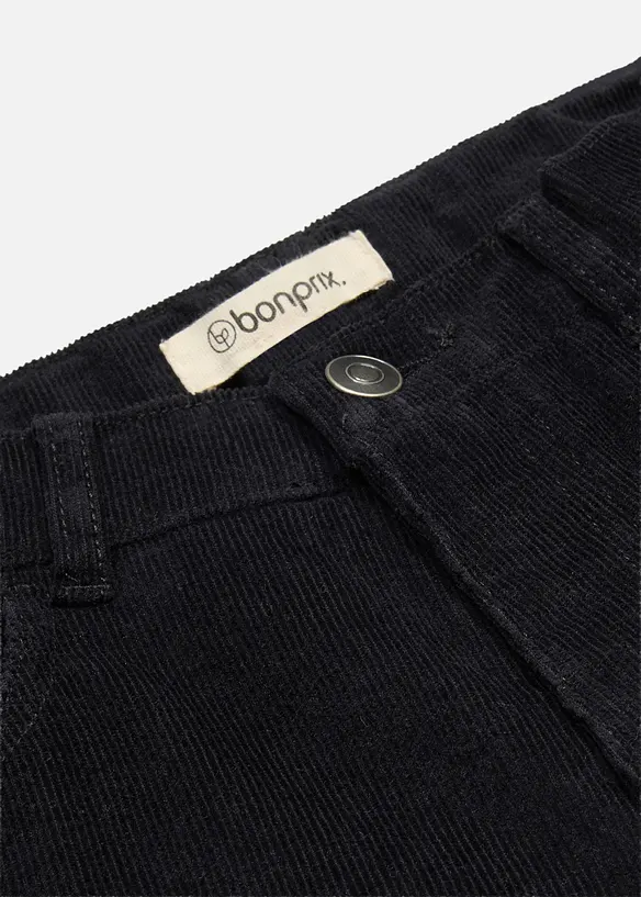 Komfortable Cordhose Loose fit in schwarz - bonprix