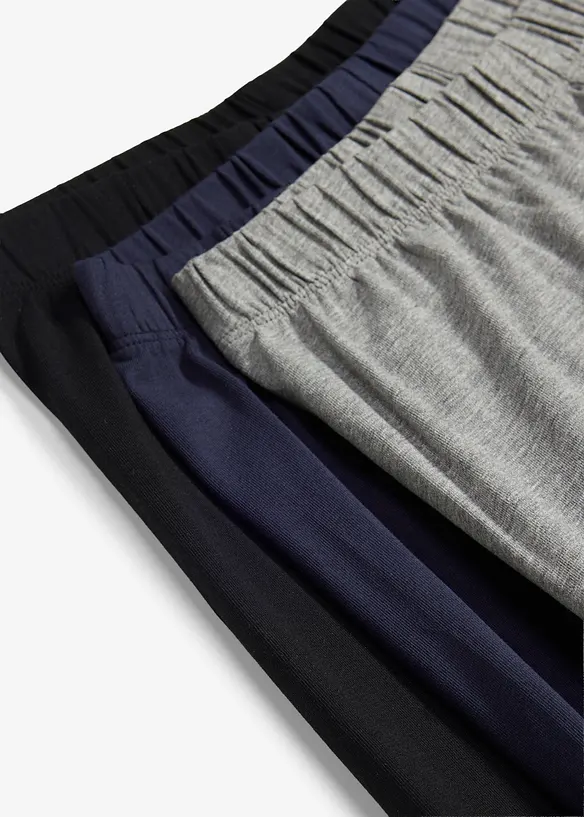 Leggings aus elastischem Bio-Baumwoll-Mix (3er Pack) in schwarz - bonprix