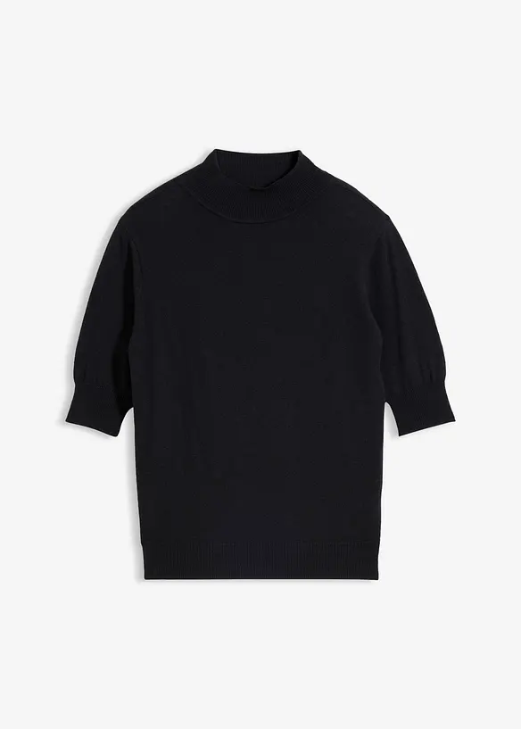 Rollkragenpullover aus weichem Woll-Mix in schwarz von vorne - bonprix Rollkragenpullover aus weichem Woll-Mix in schwarz von vorne - bonprix