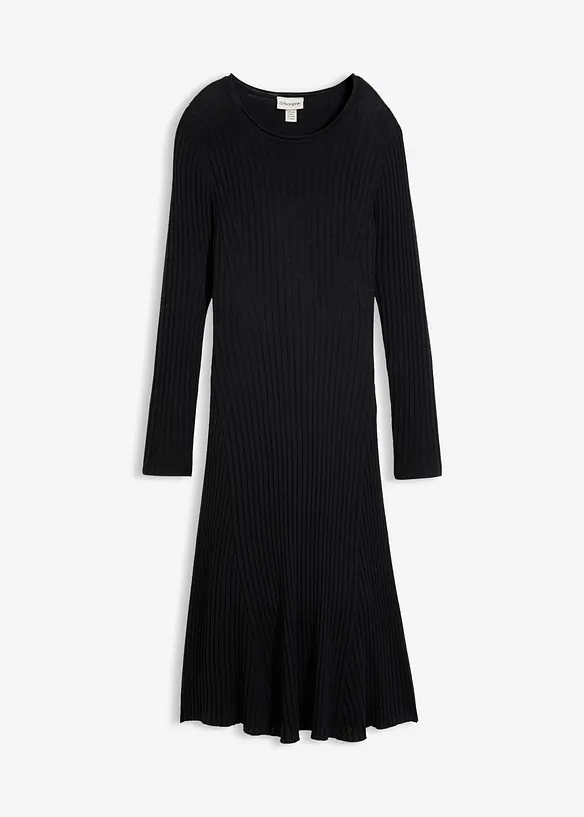 Strickkleid aus Merinowolle in schwarz von vorne - bonprix Strickkleid aus Merinowolle in schwarz von vorne - bonprix