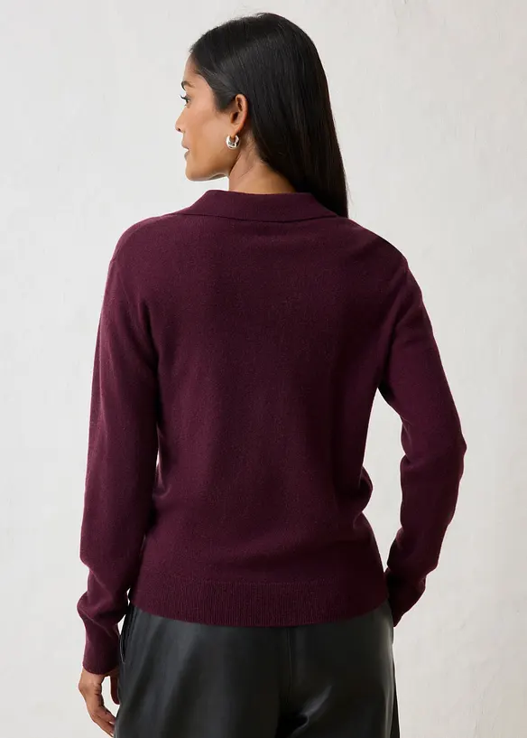 Pullover aus weichem Kaschmir-Mix mit Good Cashmere Standard® in rot von hinten (im Anschnitt) - bonprix Pullover aus weichem Kaschmir-Mix mit Good Cashmere Standard® in rot von hinten (im Anschnitt) - bonprix