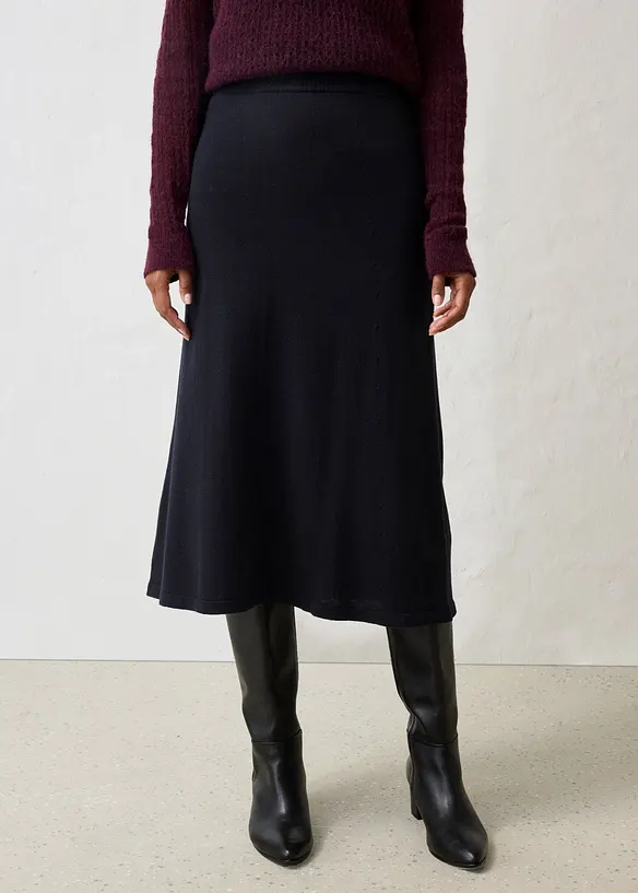 Strickrock aus weichem Woll-Mix in schwarz von vorne - bonprix Strickrock aus weichem Woll-Mix in schwarz von vorne - bonprix