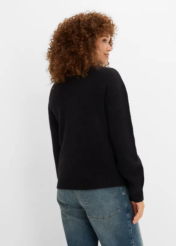 Strickjacke in schwarz von hinten (im Anschnitt) - bonprix