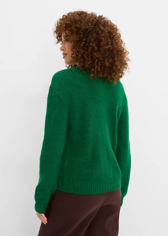 Strickjacke in grün von hinten (im Anschnitt) - bonprix