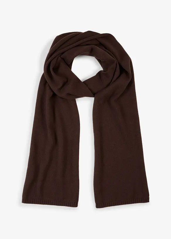 Feinstrickschal mit Merinowolle in braun von vorne - bonprix