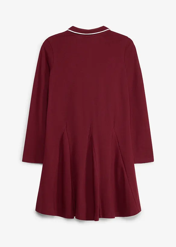Ausgestelltes Shirtkleid aus reiner Bio-Baumwolle in rot von hinten - bonprix