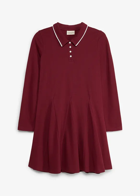 Ausgestelltes Shirtkleid aus reiner Bio-Baumwolle in rot von vorne - bonprix