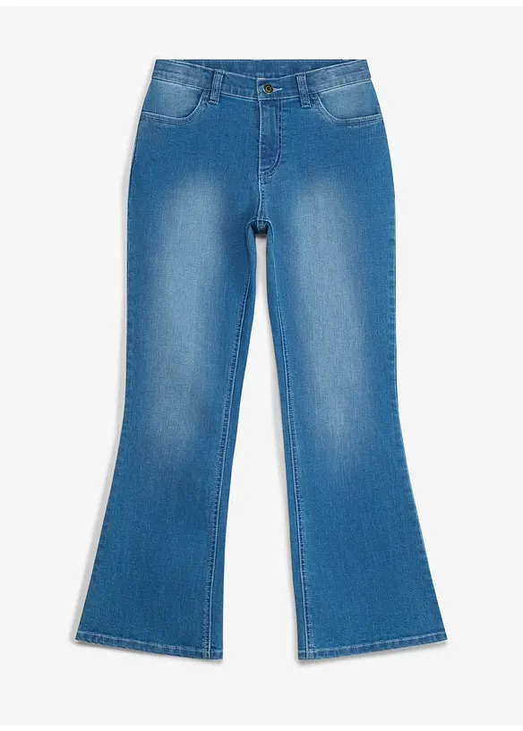 Flared-Jeans Low Waist in blau von vorne - bonprix