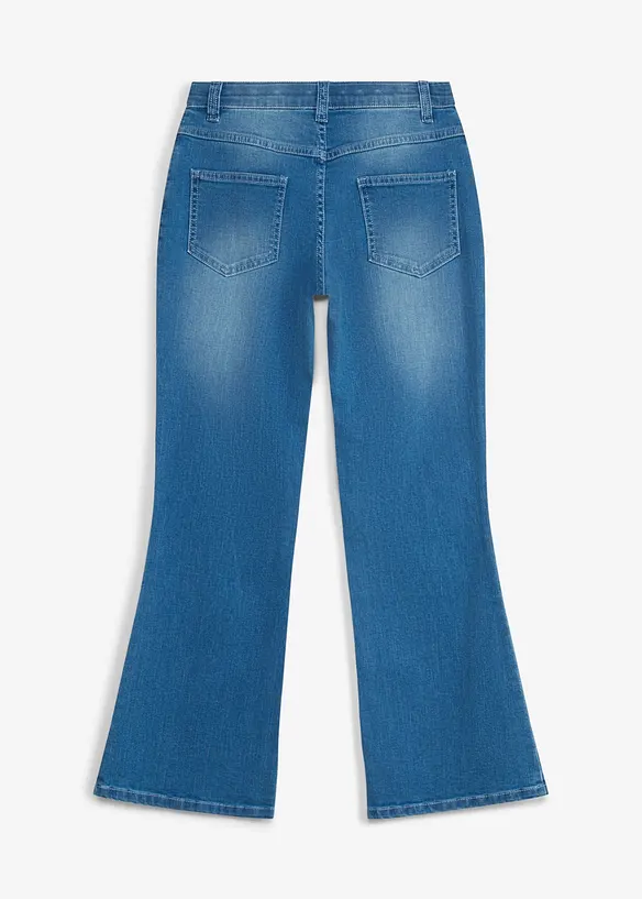 Flared-Jeans Low Waist in blau von hinten - bonprix