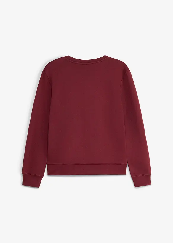 Sweatshirt aus reiner Bio-Baumwolle in rot von hinten - bonprix
