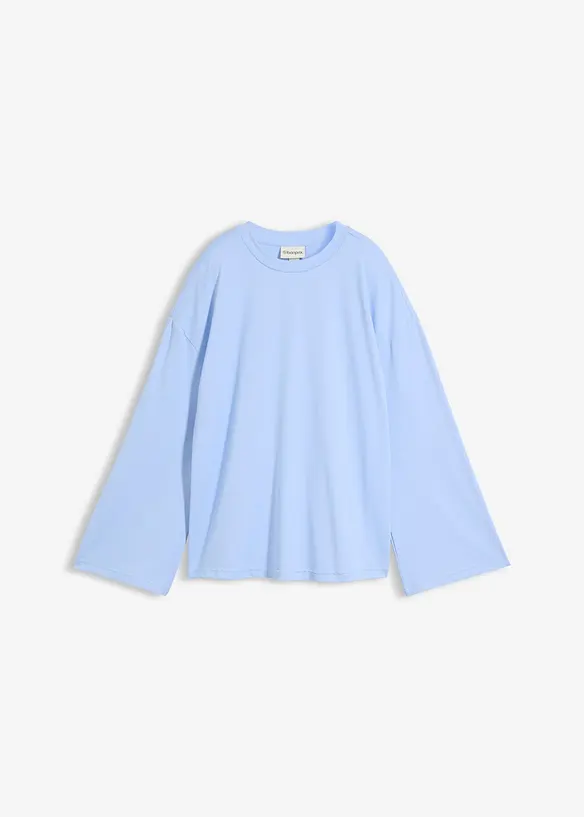 Longshirt aus fließender Qualität in blau von vorne - bonprix