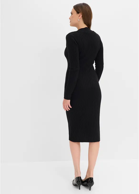 Strickkleid mit Wollanteil in schwarz von hinten (Totalaufnahme) - bonprix Strickkleid mit Wollanteil in schwarz von hinten (Totalaufnahme) - bonprix