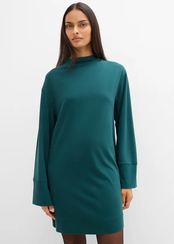 Jacken-Kleid aus Punto di Roma in grün von vorne (Totalaufnahme) - bonprix Jacken-Kleid aus Punto di Roma in grün von vorne (Totalaufnahme) - bonprix