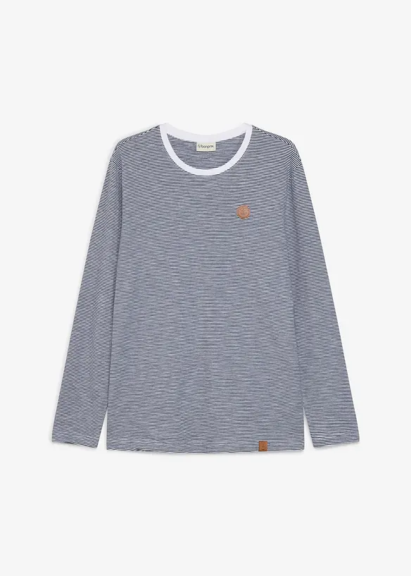 Langarmshirt aus reiner Bio-Baumwolle in weiß von vorne - bonprix