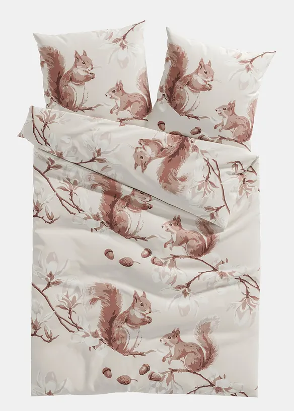Linon-Bettwäsche in beige von vorne - bonprix