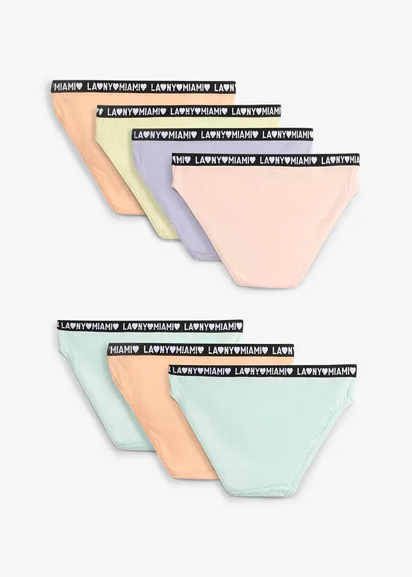 Slip mit weicher Bio-Baumwolle  (7er Pack) in rosa von hinten - bonprix