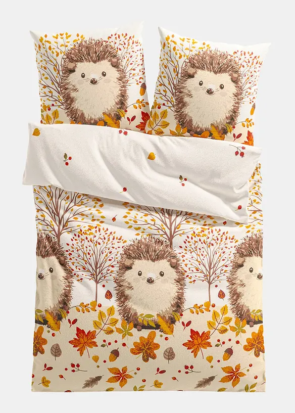 Biber-Bettwäsche in beige von vorne - bonprix