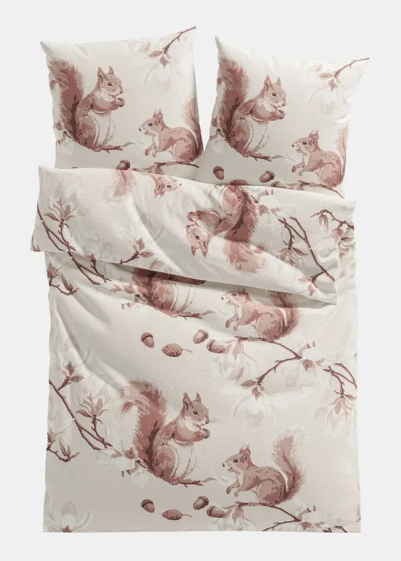 Biber-Bettwäsche in beige von vorne - bonprix