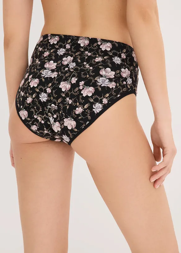 Perioden Maxislip mit mittlerer Saugstärke mit Bio-Baumwolle (2er Pack) in schwarz von hinten - bonprix