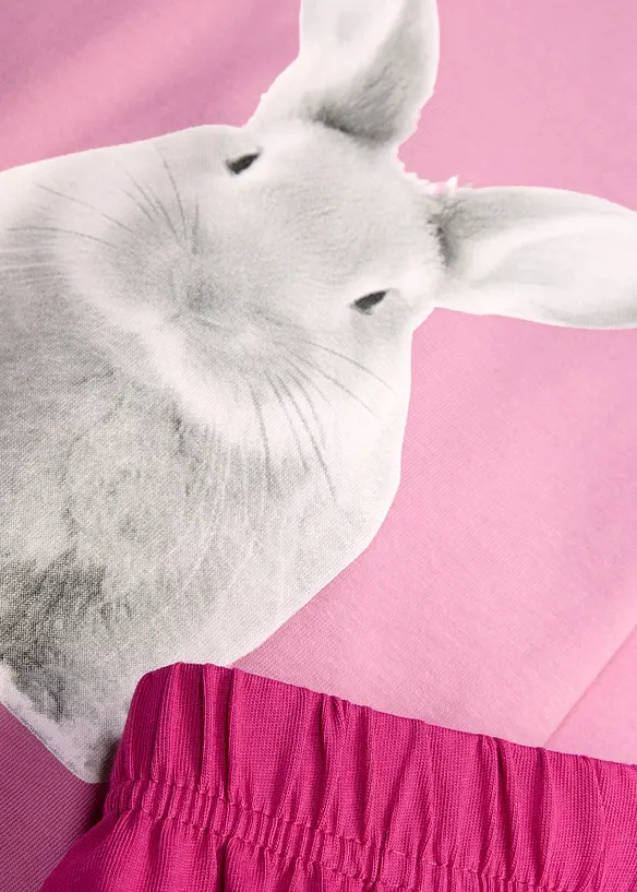 Pyjama aus reiner Bio-Baumwolle in rosa - bonprix