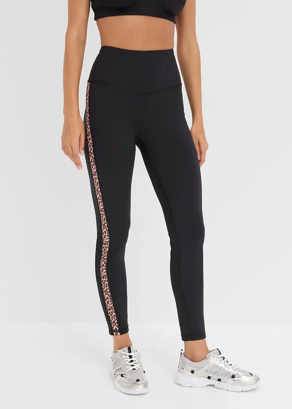 Komfort Sport-Leggings, schnelltrocknend in schwarz von vorne - bonprix