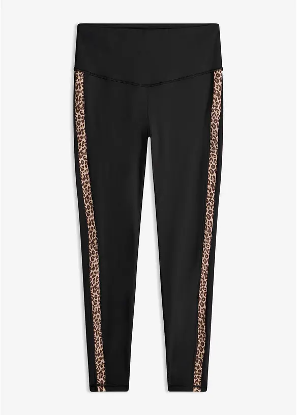 Komfort Sport-Leggings, schnelltrocknend in schwarz von vorne - bonprix