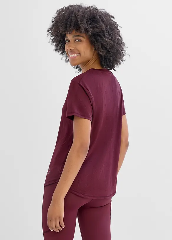 Schnelltrocknendes Sport-Shirt mit Struktur-Muster (2er Pack) in schwarz von hinten (im Anschnitt) - bonprix