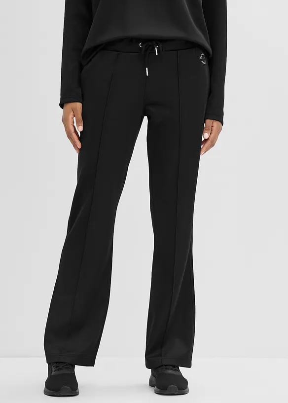 Sporthose mit Ziernähten, schnelltrocknend in schwarz von vorne - bonprix