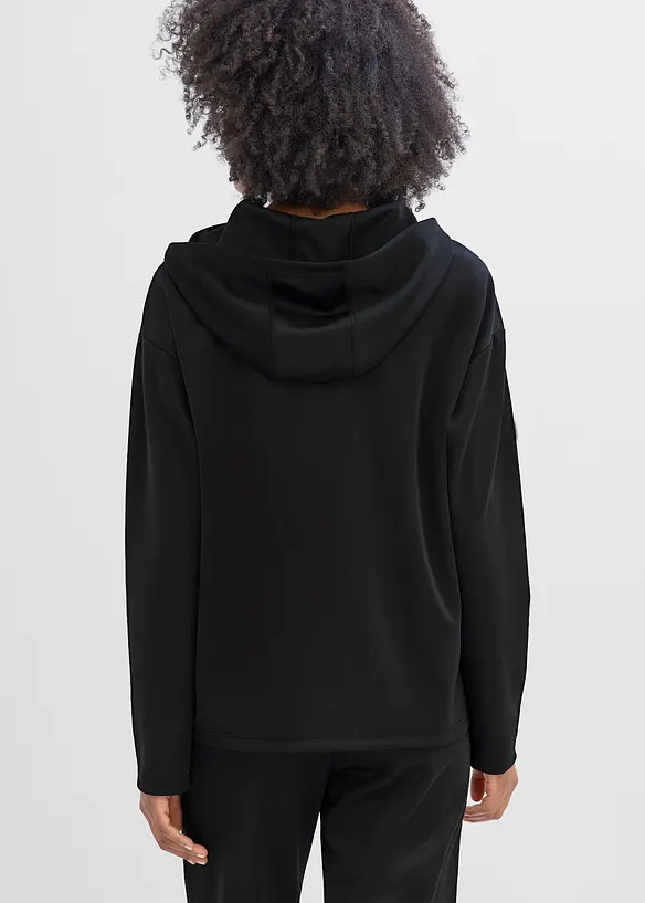 Oversized Sport-Hoodie, schnelltrocknend in schwarz von hinten (im Anschnitt) - bonprix