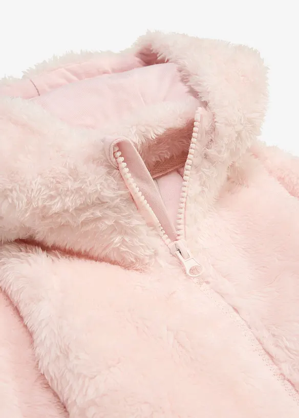 Baby- Jacke aus kuscheligem Teddy-Fleece in rosa - bonprix