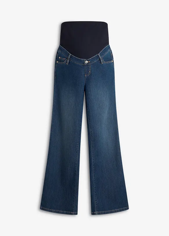 Umstandsjeans mit Bio-Baumwolle, Loose Fit in blau von vorne - bonprix