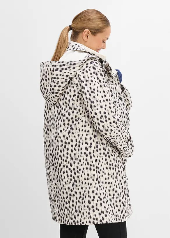6-in-1 wetterfestes Umstands- und Tragemantel mit Trageeinsatz und herausnehmbarer Fleecejacke (3-tlg. Set) in weiß von hinten (im Anschnitt) - bonprix