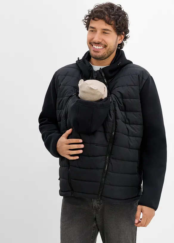2-in-1 Tragejacke für Herren (2-tlg. Set) in schwarz von vorne (im Anschnitt) - bonprix